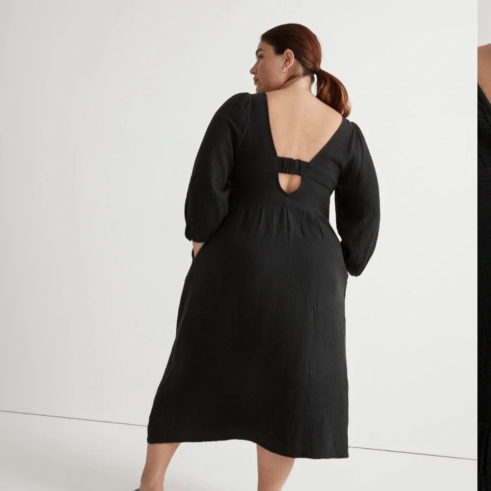 Madewell Lightspun V-neck Midi Dress - Picture 2 of 11